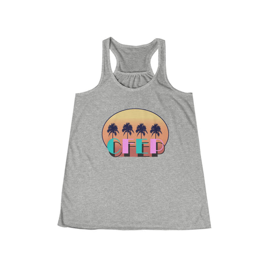 CFEP Palm Tree - Women's Flowy Racerback Tank